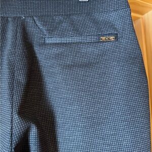 Calvin Klein Black and Gray Micro Houndstooth Dress Pants